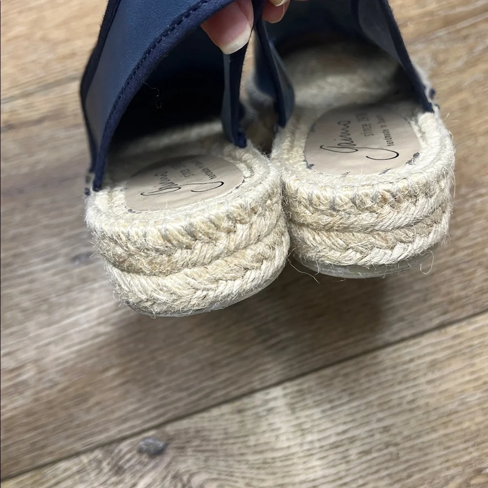 Gaimo Blue Leather Slingback Espadrilles Size 39/8.5US